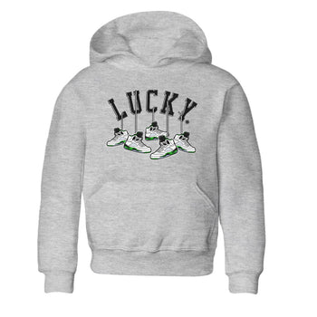 AJ5 Retro Lucky Green shirt to match jordans Hanging Sneakers sneaker tees Air Jordan 5 Retro Lucky Green SNRT Sneaker Tees Casual Crew Neck T-Shirt Baby Toddler Heather Grey 2 T-Shirt