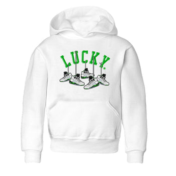 AJ5 Retro Lucky Green shirt to match jordans Hanging Sneakers sneaker tees Air Jordan 5 Retro Lucky Green SNRT Sneaker Tees Casual Crew Neck T-Shirt Baby Toddler White 2 T-Shirt