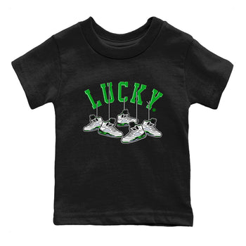 AJ5 Retro Lucky Green shirt to match jordans Hanging Sneakers sneaker tees Air Jordan 5 Retro Lucky Green SNRT Sneaker Tees Casual Crew Neck T-Shirt Baby Toddler Black 2 T-Shirt