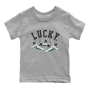 AJ5 Retro Lucky Green shirt to match jordans Hanging Sneakers sneaker tees Air Jordan 5 Retro Lucky Green SNRT Sneaker Tees Casual Crew Neck T-Shirt Baby Toddler Heather Grey 2 T-Shirt