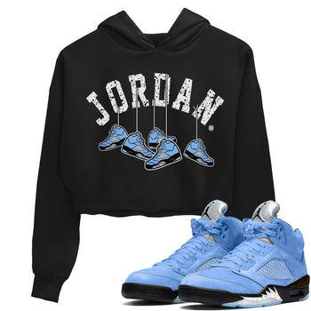 Jordan 5 UNC Sneaker Match Tees Hanging Sneakers Sneaker Tees Jordan 5 UNC Sneaker Release Tees Women's Shirts