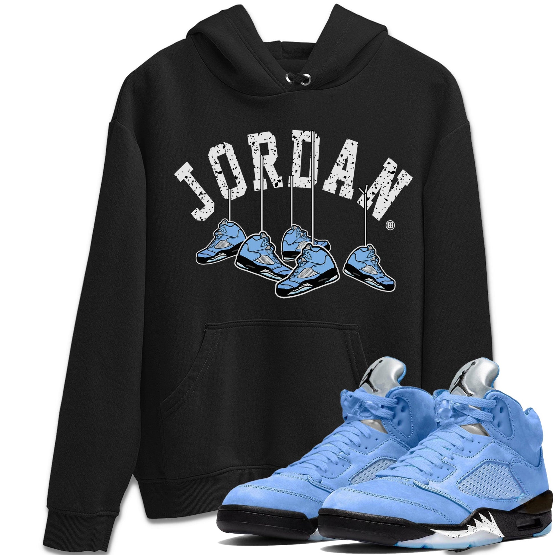 Jordan 5 UNC Sneaker Match Tees Hanging Sneakers Sneaker Tees Jordan 5 UNC SNRT Sneaker Tees Unisex Shirts
