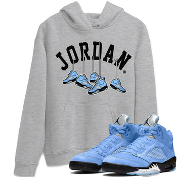 Jordan 5 UNC Sneaker Match Tees Hanging Sneakers Sneaker Tees Jordan 5 UNC SNRT Sneaker Tees Unisex Shirts