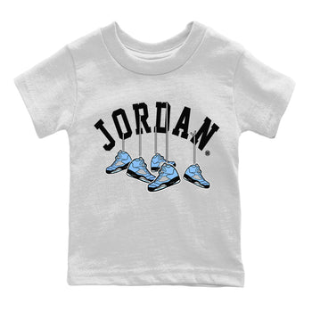 Jordan 5 UNC Sneaker Match Tees Hanging Sneakers Sneaker Tees Jordan 5 UNC Sneaker Release Tees Kids Shirts