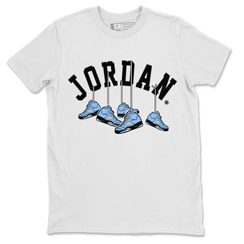 Jordan 5 UNC Sneaker Match Tees Hanging Sneakers Sneaker Tees Jordan 5 UNC SNRT Sneaker Tees Unisex Shirts