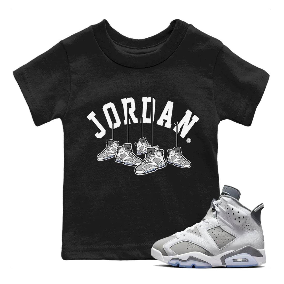 Jordan 6 Cool Grey Sneaker Match Tees Hanging Sneakers Sneaker Tees Jordan 6 Cool Grey Sneaker Release Tees Kids Shirts