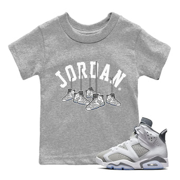 Jordan 6 Cool Grey Sneaker Match Tees Hanging Sneakers Sneaker Tees Jordan 6 Cool Grey Sneaker Release Tees Kids Shirts