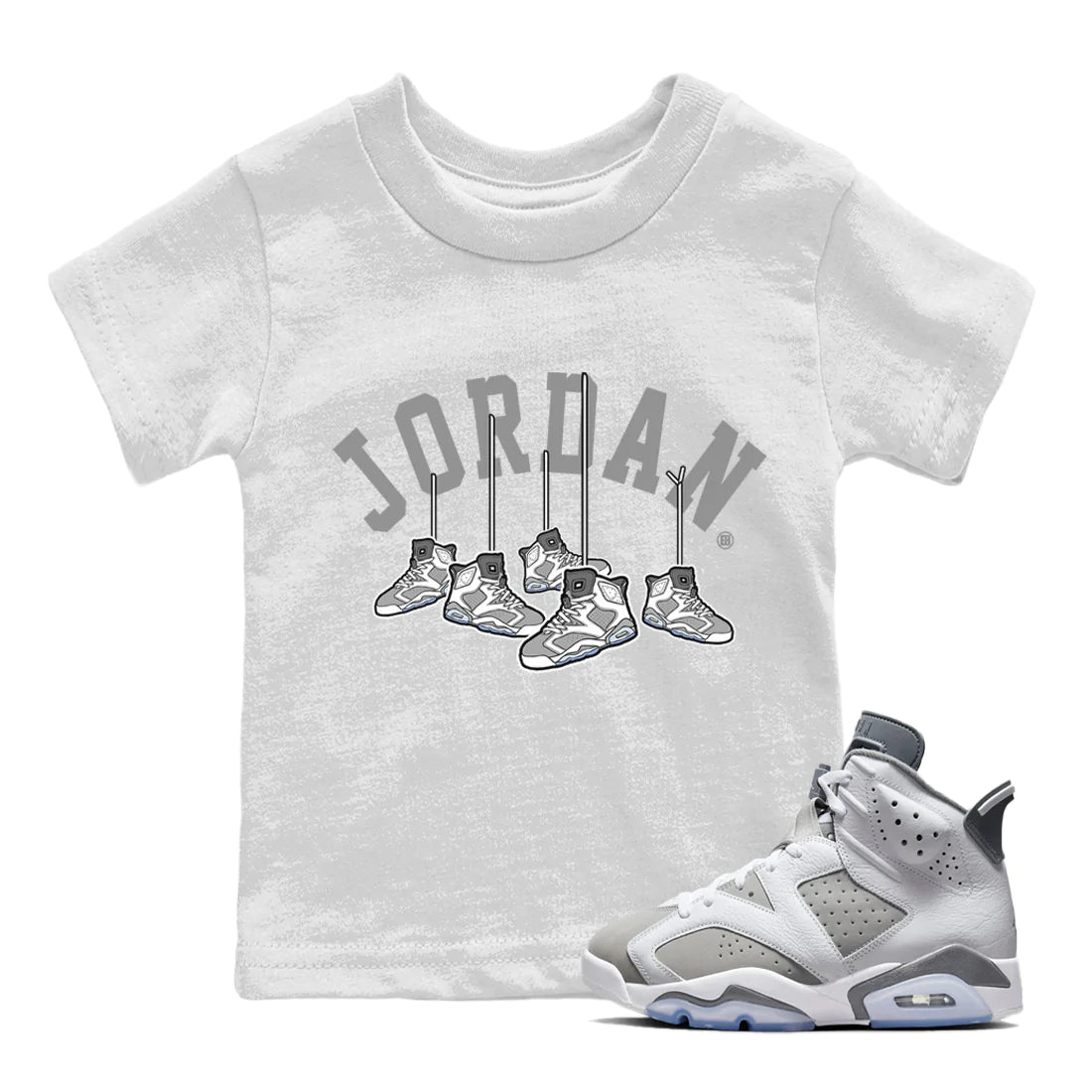 Jordan 6 Cool Grey Sneaker Match Tees Hanging Sneakers Sneaker Tees Jordan 6 Cool Grey Sneaker Release Tees Kids Shirts