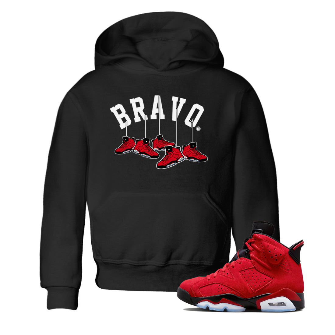 Air Jordan 6 Toro Bravo Sneaker Match Tees Hanging Sneakers t shirt Air Jordan 6 Toro Bravo Sneaker T-Shirt Kids Shirts Black 1