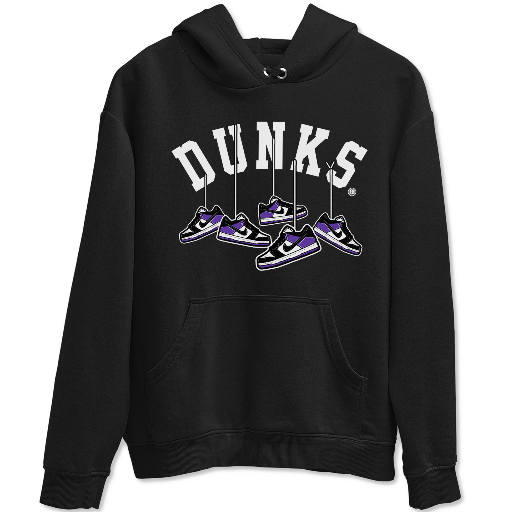 Nike SB Dunk Low Court Purple Shirt To Match Jordans Hanging Sneakers Streetwear Fashion Dunk Low Court Purple SNRT Sneaker Release Tees unisex cotton Black 2 crew neck shirt