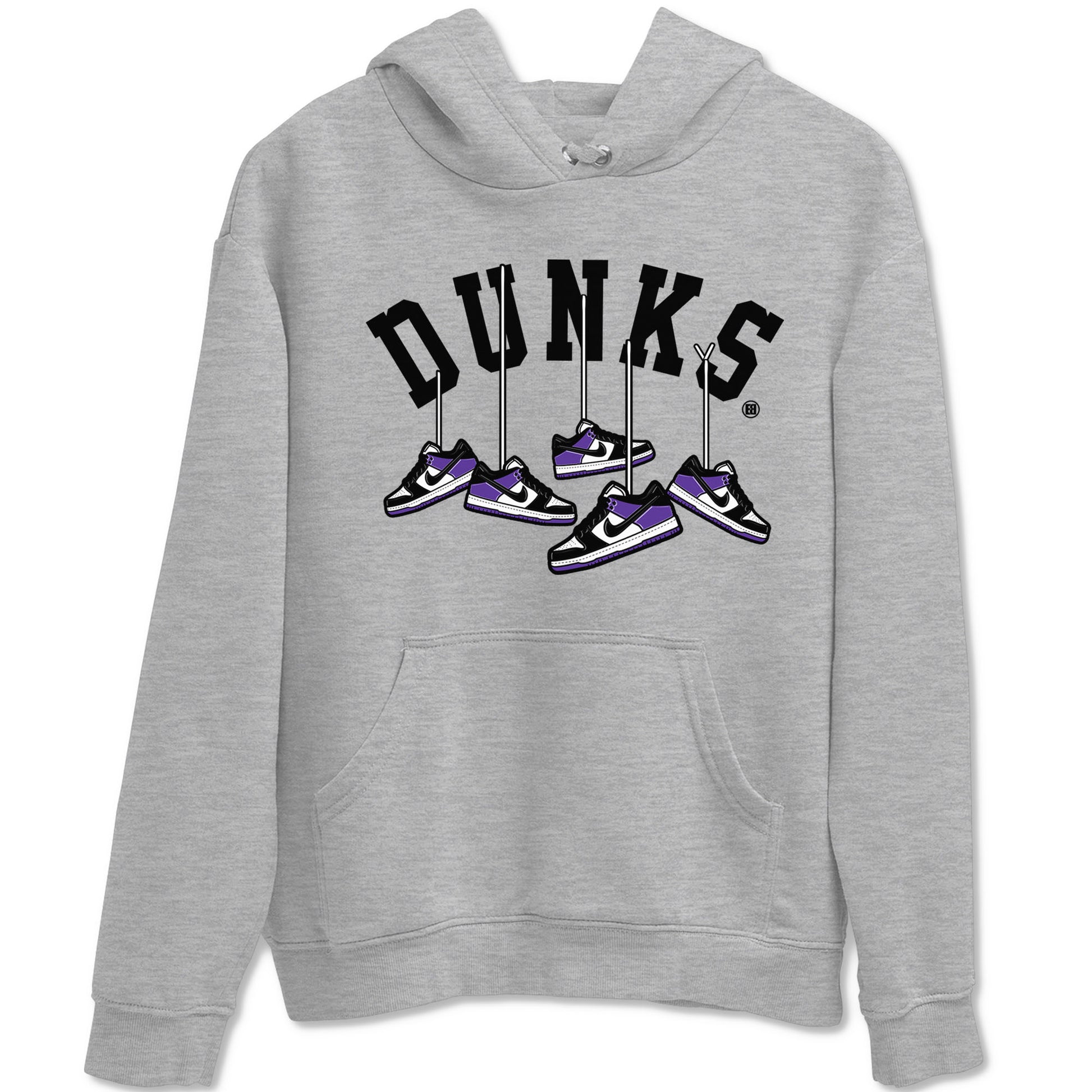 Nike SB Dunk Low Court Purple Shirt To Match Jordans Hanging Sneakers Streetwear Fashion Dunk Low Court Purple SNRT Sneaker Release Tees unisex cotton Heather Grey 2 crew neck shirt