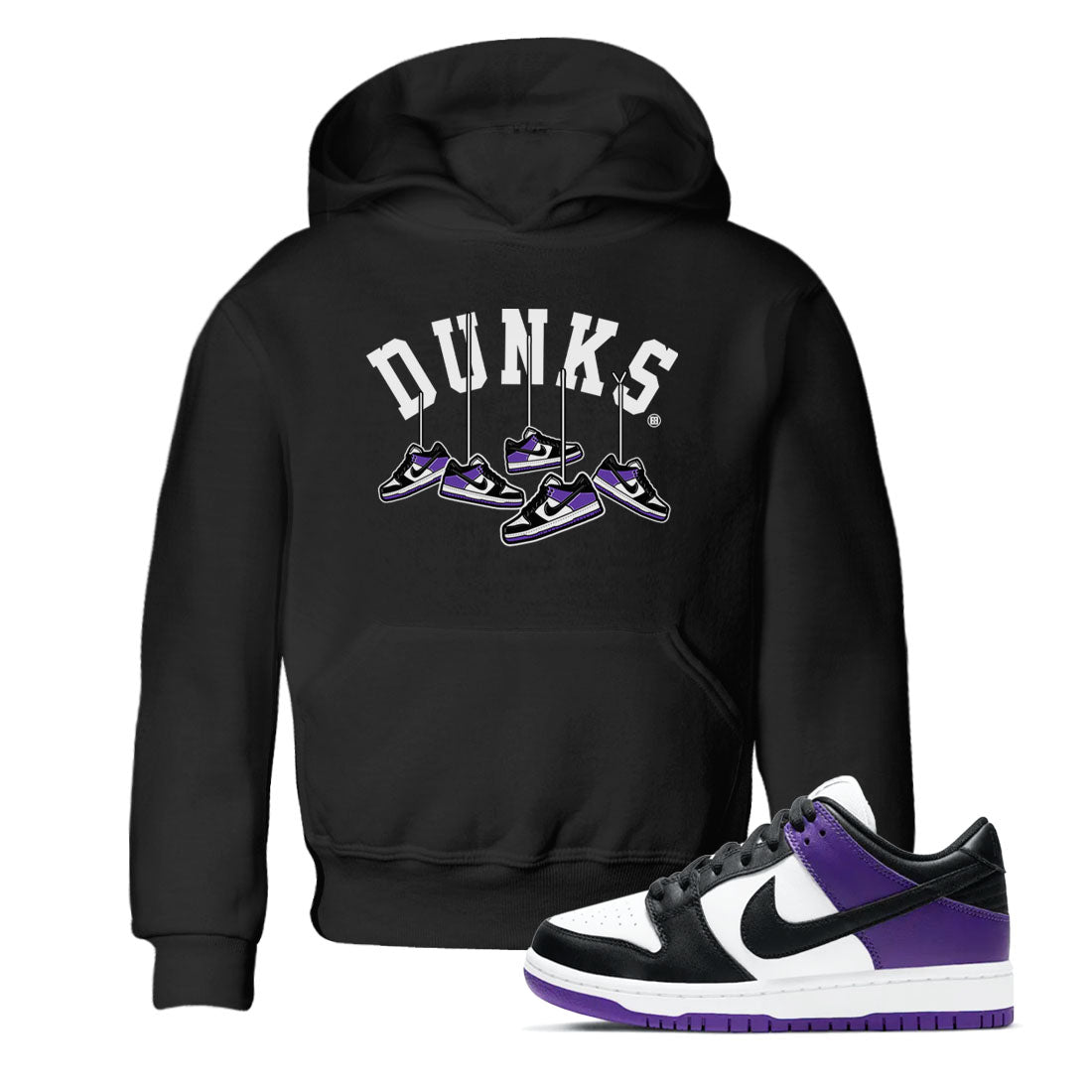 Nike SB Dunk Low Court Purple Shirt To Match Jordans Hanging Sneakers Streetwear Fashion Dunk Low Court Purple SNRT sneaker release tees baby toddler Black 1 cotton Shirt