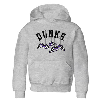 Nike SB Dunk Low Court Purple Shirt To Match Jordans Hanging Sneakers Streetwear Fashion Dunk Low Court Purple SNRT sneaker release tees baby toddler Heather Grey 2 cotton Shirt
