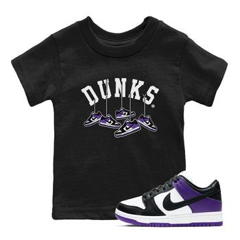 Nike SB Dunk Low Court Purple Shirt To Match Jordans Hanging Sneakers Streetwear Fashion Dunk Low Court Purple SNRT sneaker release tees baby toddler Black 1 cotton Shirt