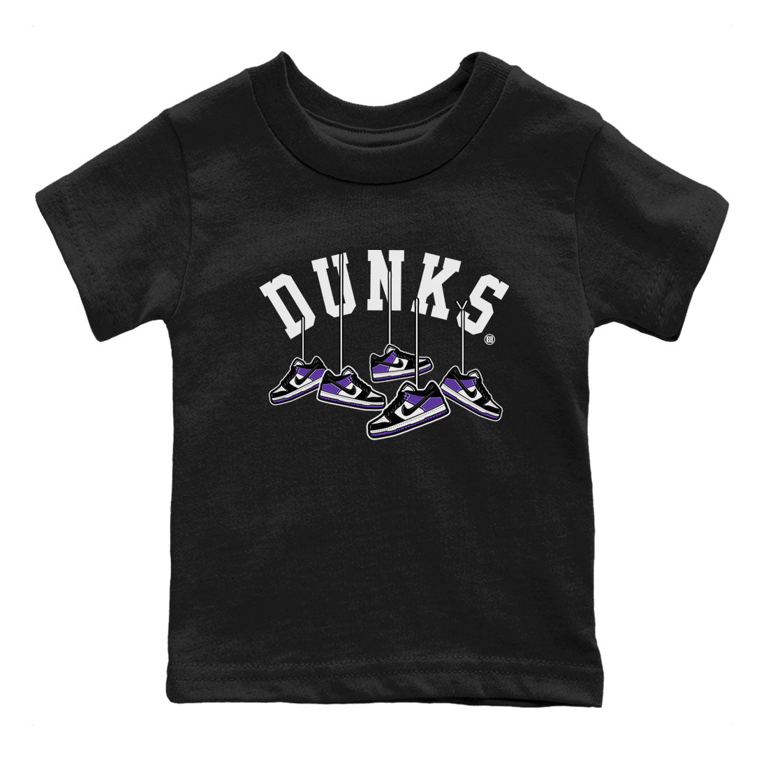 Nike SB Dunk Low Court Purple Shirt To Match Jordans Hanging Sneakers Streetwear Fashion Dunk Low Court Purple SNRT sneaker release tees baby toddler Black 2 cotton Shirt