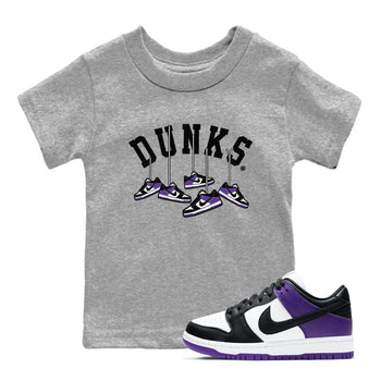 Nike SB Dunk Low Court Purple Shirt To Match Jordans Hanging Sneakers Streetwear Fashion Dunk Low Court Purple SNRT sneaker release tees baby toddler Heather Grey 1 cotton Shirt