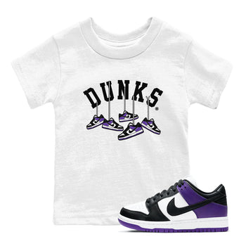 Nike SB Dunk Low Court Purple Shirt To Match Jordans Hanging Sneakers Streetwear Fashion Dunk Low Court Purple SNRT sneaker release tees baby toddler White 1 cotton Shirt
