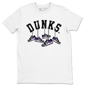 Nike SB Dunk Low Court Purple Shirt To Match Jordans Hanging Sneakers Streetwear Fashion Dunk Low Court Purple SNRT Sneaker Release Tees unisex cotton White 2 crew neck shirt