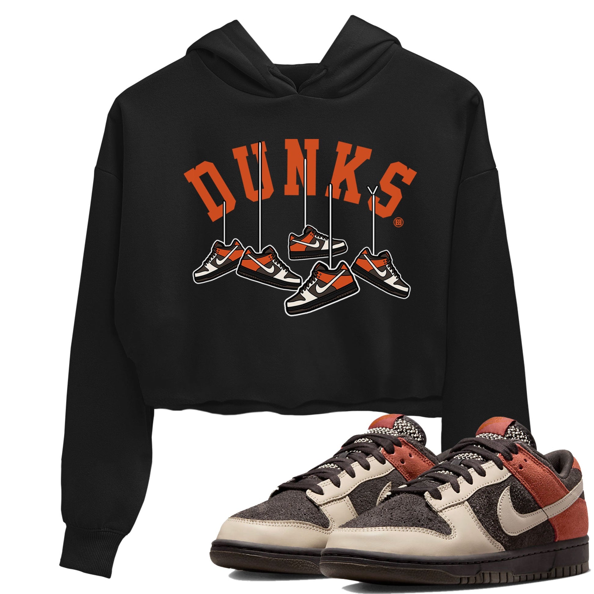 Nike Dunk Low Red Panda shirt to match jordans Hanging Sneakers sneaker tees Dunk Red Panda SNRT Sneaker Release Tees Black 1 Crop T-Shirt