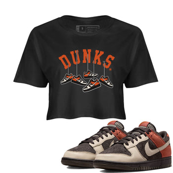 Nike Dunk Low Red Panda shirt to match jordans Hanging Sneakers sneaker tees Dunk Red Panda SNRT Sneaker Release Tees Black 1 Crop T-Shirt