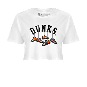 Nike Dunk Low Red Panda shirt to match jordans Hanging Sneakers sneaker tees Dunk Red Panda SNRT Sneaker Release Tees White 2 Crop T-Shirt