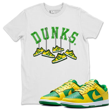 Dunk Reverse Brazil Sneaker Match Tees Hanging Sneakers Sneaker Tees Dunk Reverse Brazil Sneaker Release Tees Unisex Shirts