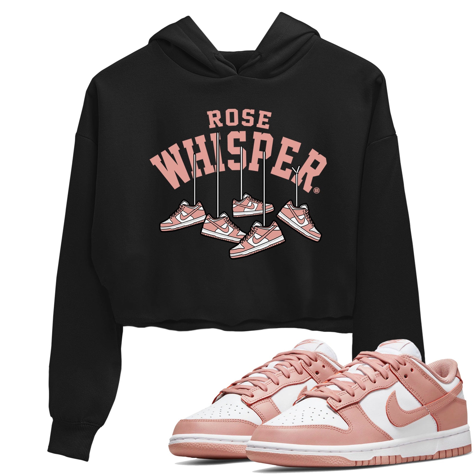 Dunks Low Rose Whisper shirt to match jordans Hanging Sneakers sneaker tees Dunk Rose Whisper SNRT Sneaker Release Tees Black 1 Crop T-Shirt