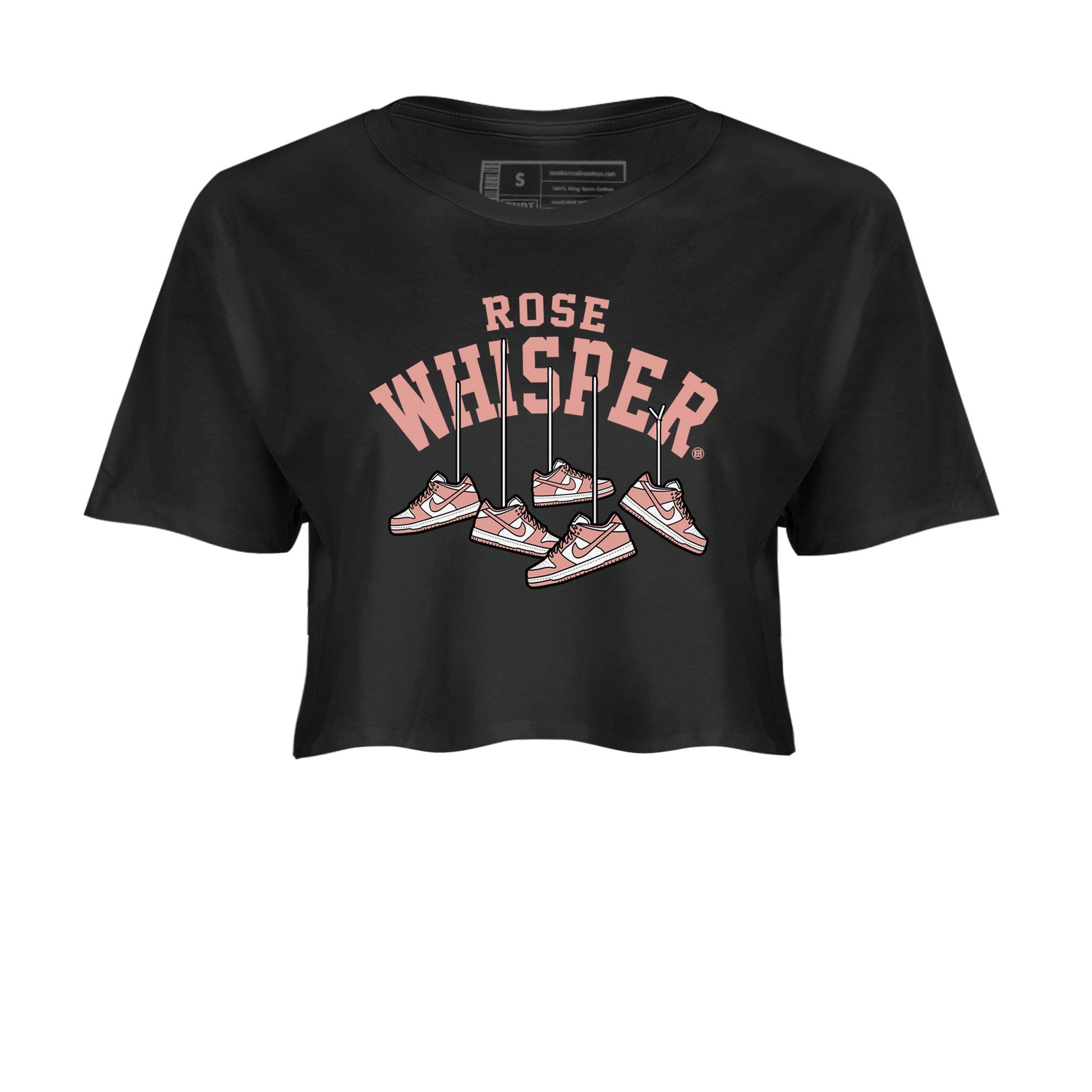 Dunks Low Rose Whisper shirt to match jordans Hanging Sneakers sneaker tees Dunk Rose Whisper SNRT Sneaker Release Tees Black 2 Crop T-Shirt