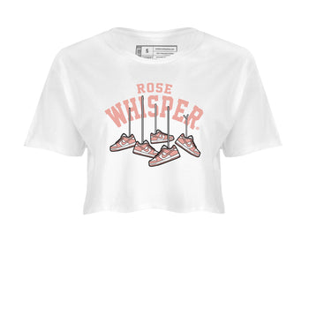 Dunks Low Rose Whisper shirt to match jordans Hanging Sneakers sneaker tees Dunk Rose Whisper SNRT Sneaker Release Tees White 2 Crop T-Shirt