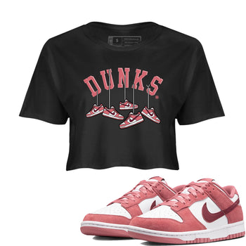 Dunks Valentines Day shirt to match jordans Hanging Sneakers sneaker tees Dunks Valentine's Day SNRT sneaker Release Tees Black 1 crop length shirt