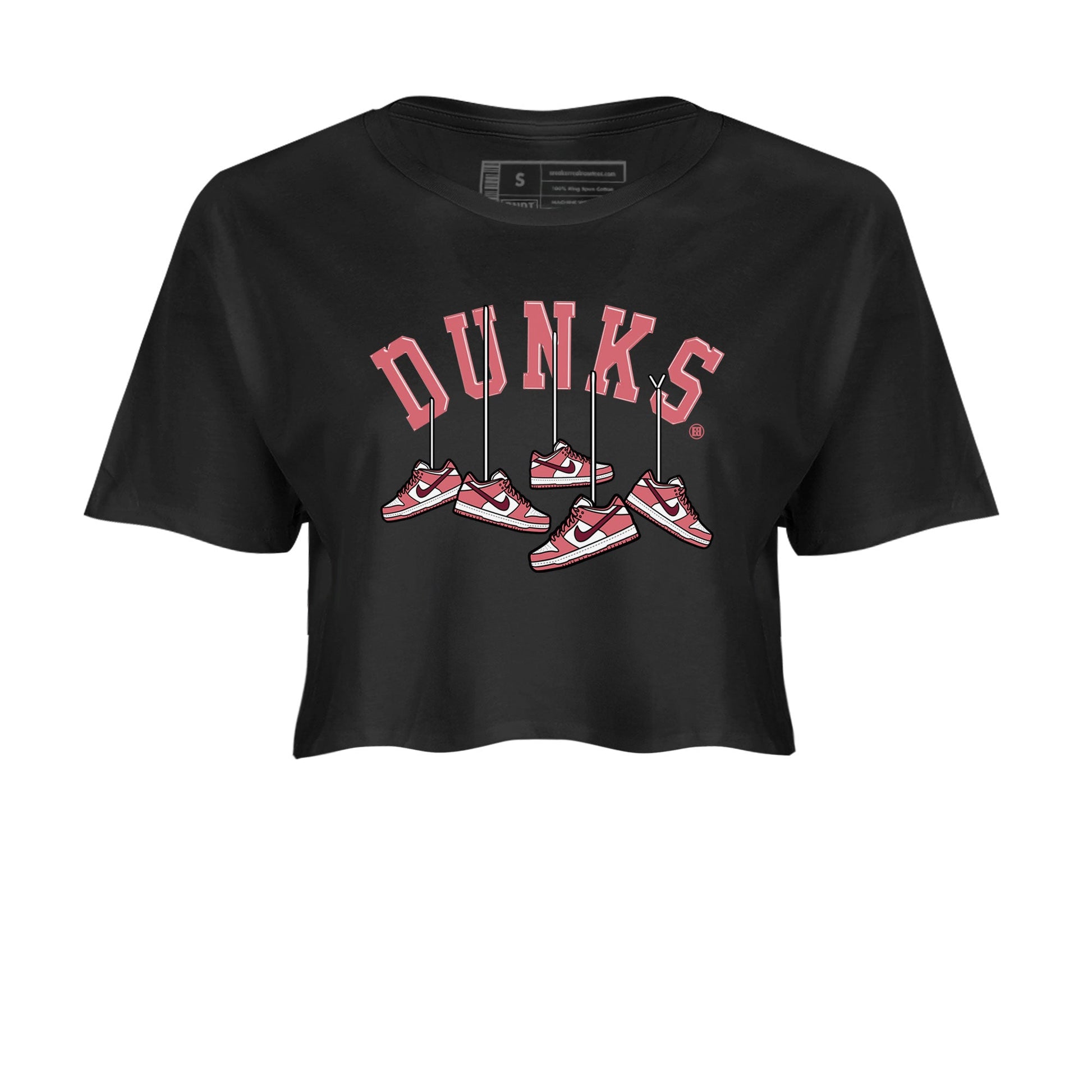 Dunks Valentines Day shirt to match jordans Hanging Sneakers sneaker tees Dunks Valentine's Day SNRT sneaker Release Tees Black 2 crop length shirt