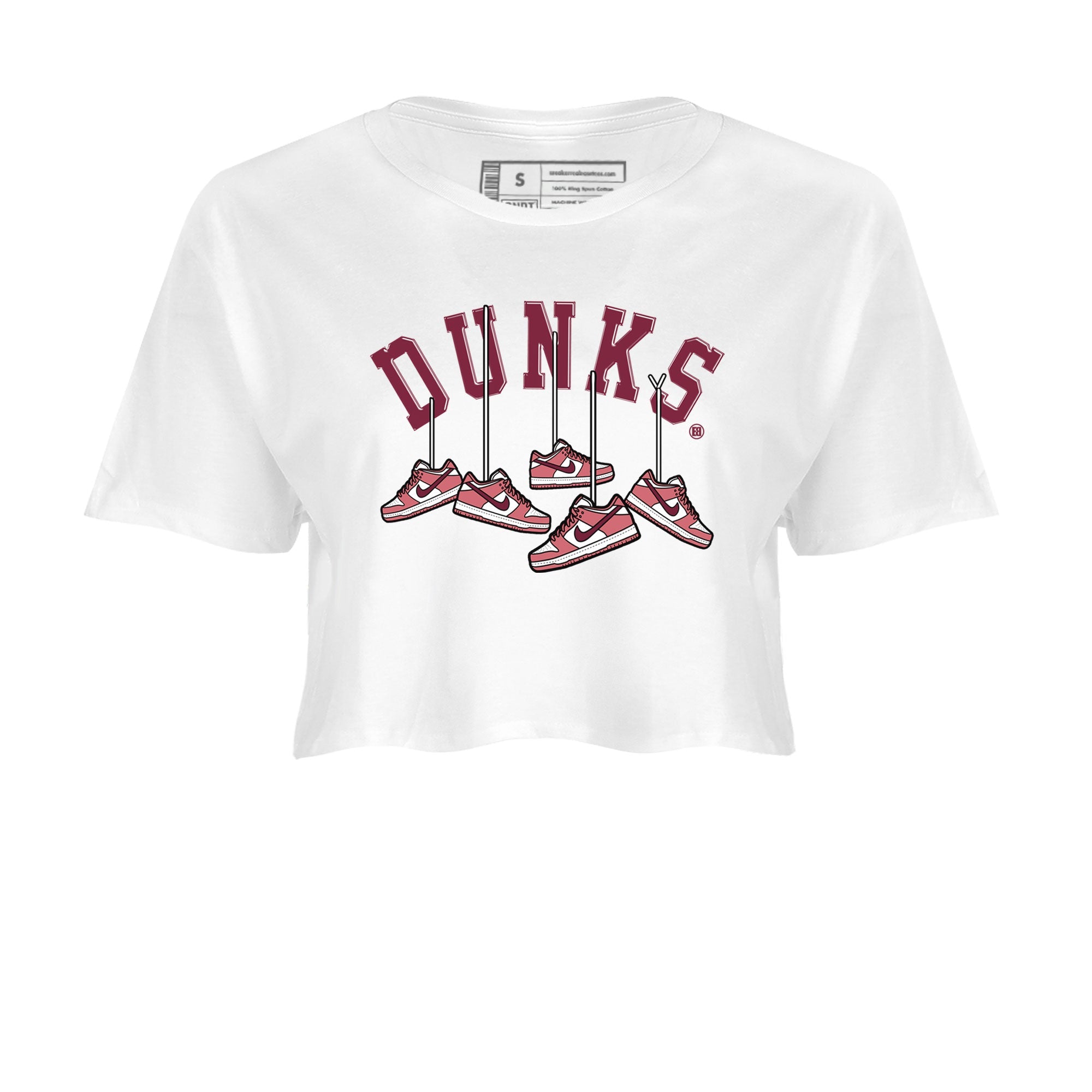 Dunks Valentines Day shirt to match jordans Hanging Sneakers sneaker tees Dunks Valentine's Day SNRT sneaker Release Tees White 2 crop length shirt