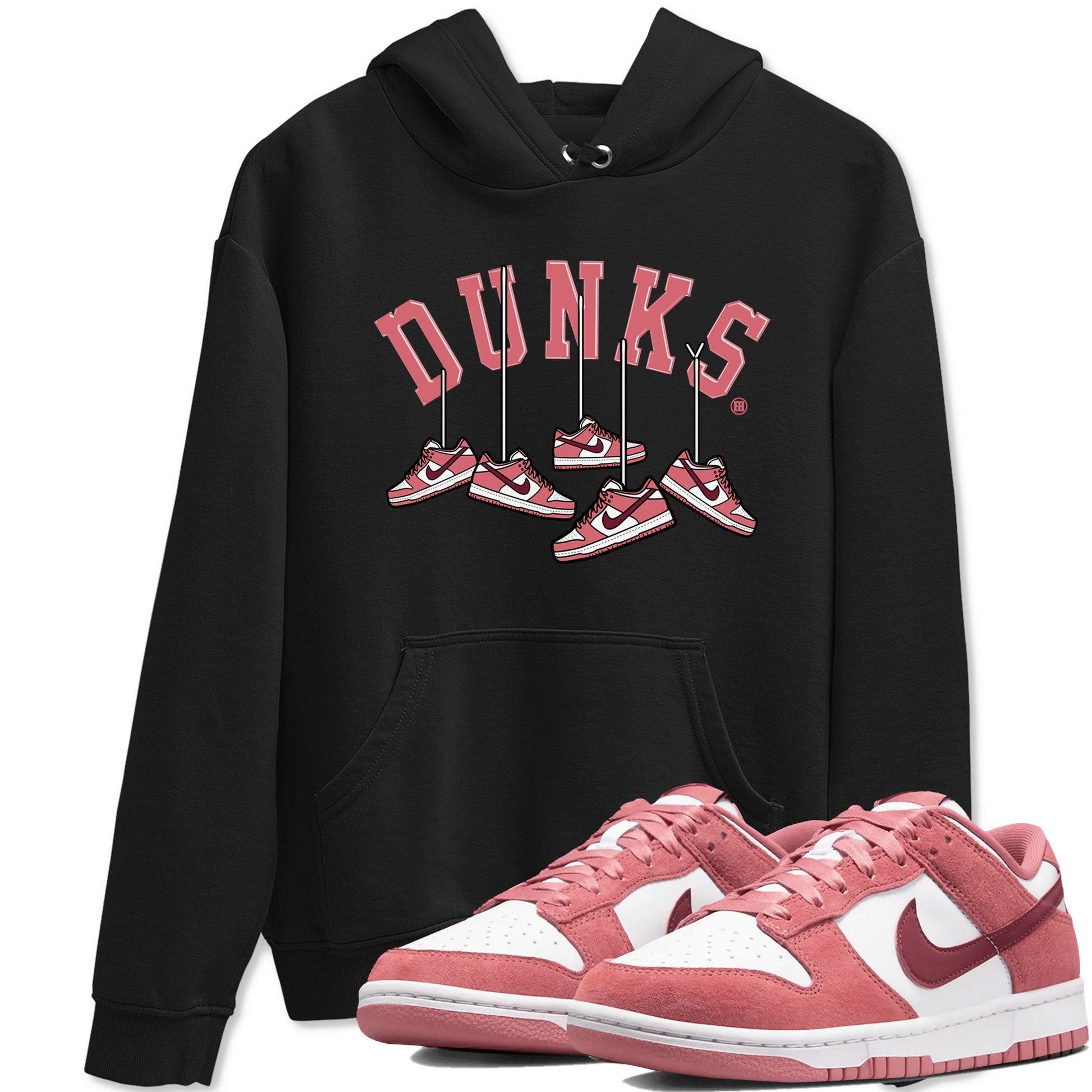 Dunks Valentines Day shirt to match jordans Hanging Sneakers sneaker tees Dunks Valentine's Day SNRT sneaker Release Tees unisex cotton Black 1 crew neck shirt