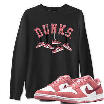 Dunks Valentines Day shirt to match jordans Hanging Sneakers sneaker tees Dunks Valentine's Day SNRT sneaker Release Tees unisex cotton Black 1 crew neck shirt