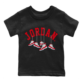 Jordan 11 Cherry Sneaker Match Tees Hanging Sneakers Sneaker Tees Jordan 11 Cherry Sneaker Release Tees Kids Shirts