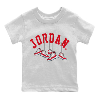 Jordan 11 Cherry Sneaker Match Tees Hanging Sneakers Sneaker Tees Jordan 11 Cherry Sneaker Release Tees Kids Shirts