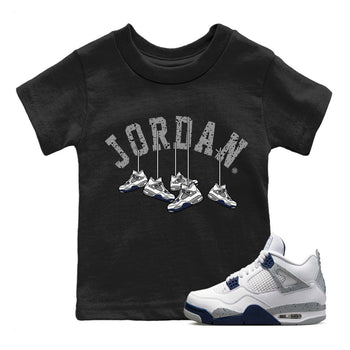 Jordan 4 Midnight Navy Sneaker Match Tees Hanging Sneakers Sneaker Tees Jordan 4 Midnight Navy Sneaker Release Tees Kids Shirts