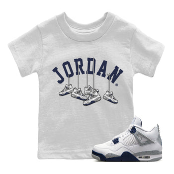 Jordan 4 Midnight Navy Sneaker Match Tees Hanging Sneakers Sneaker Tees Jordan 4 Midnight Navy Sneaker Release Tees Kids Shirts