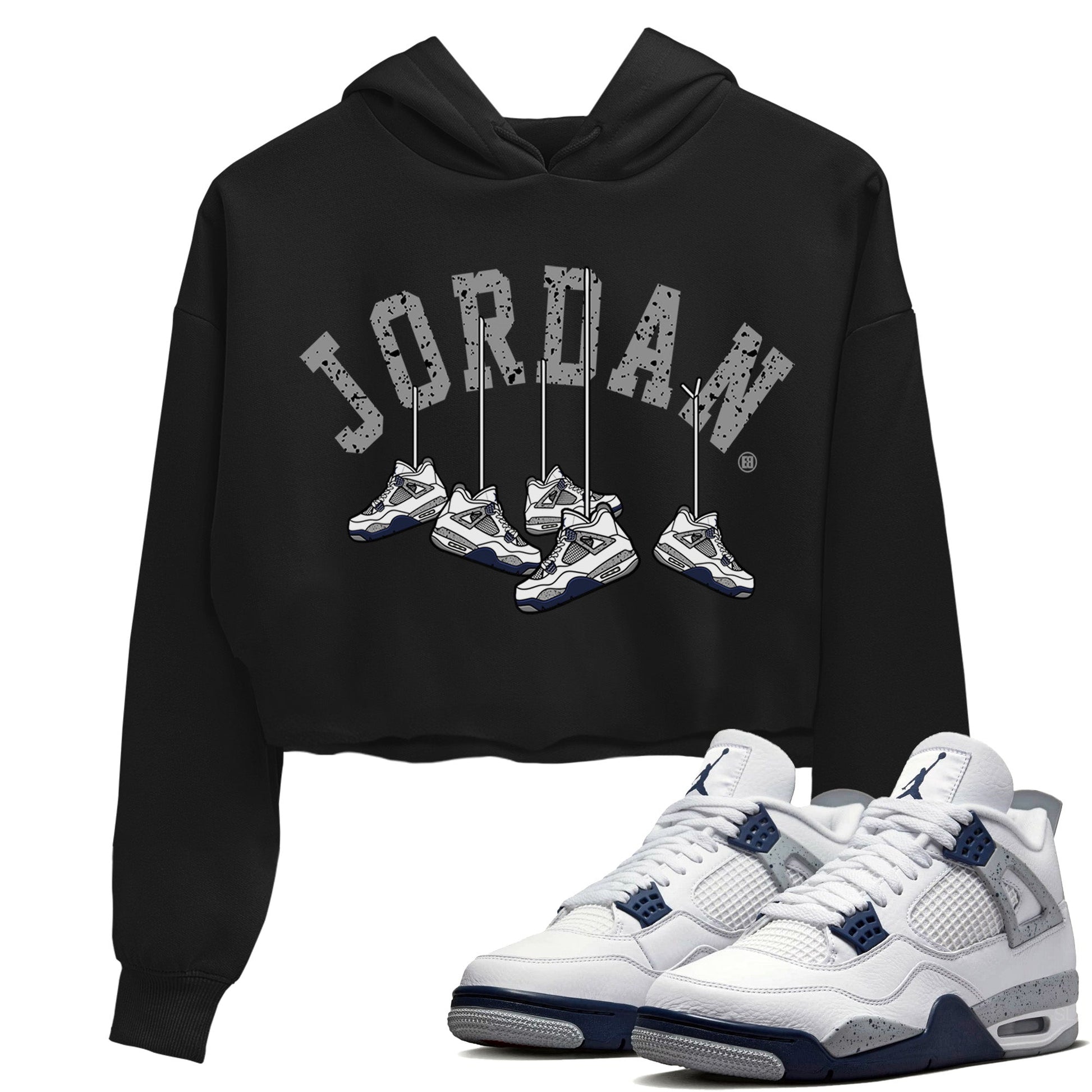 Jordan 4 Midnight Navy Sneaker Match Tees Hanging Sneakers Sneaker Tees Jordan 4 Midnight Navy Sneaker Release Tees Women's Shirts