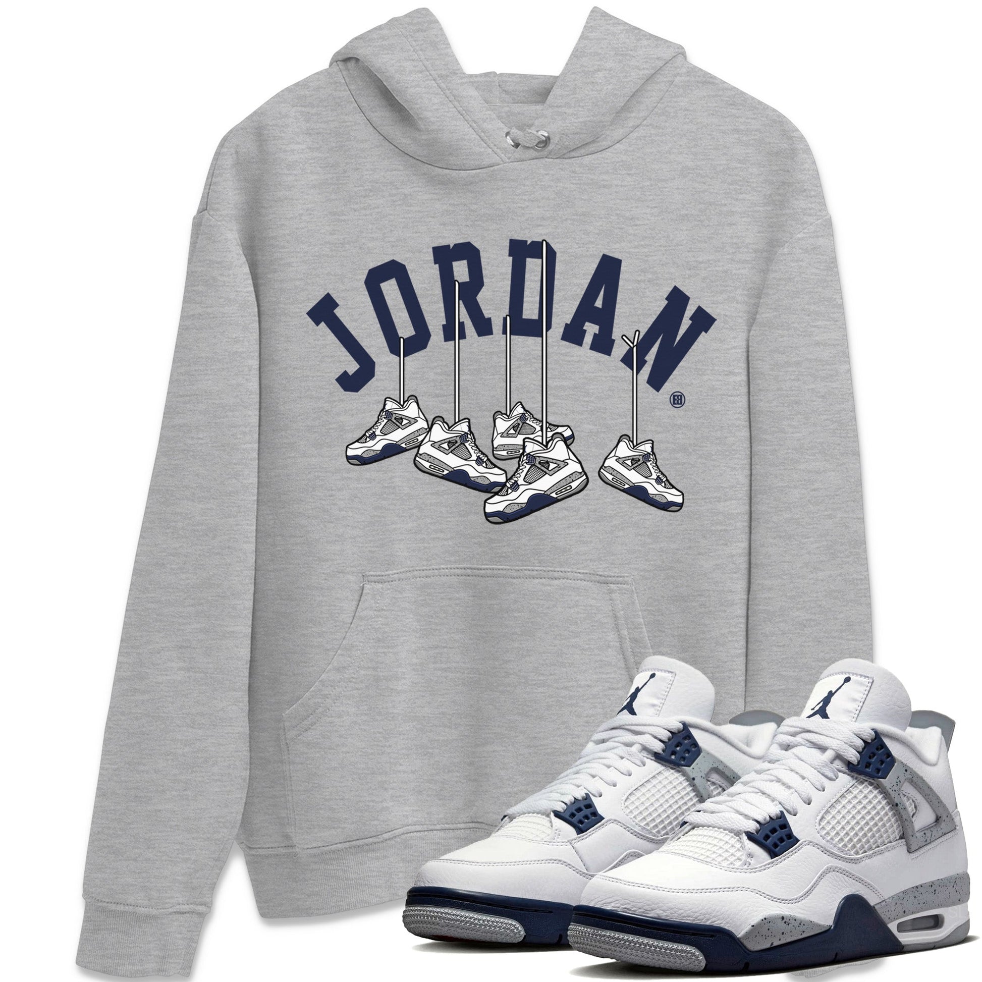 Jordan 4 Midnight Navy Sneaker Match Tees Hanging Sneakers Sneaker Tees Jordan 4 Midnight Navy Sneaker Release Tees Unisex Shirts