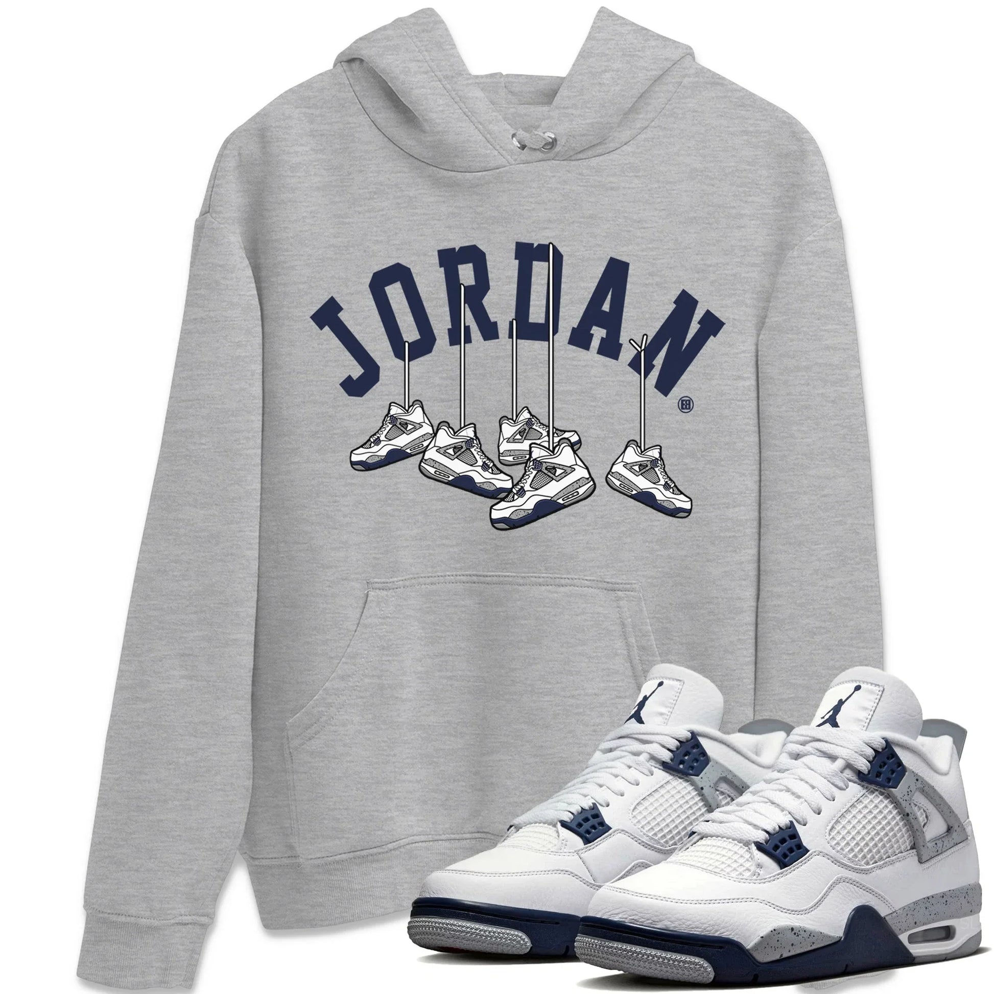 Jordan 4 Midnight Navy Sneaker Match Tees Hanging Sneakers Sneaker Tees Jordan 4 Midnight Navy Sneaker Release Tees Unisex Shirts