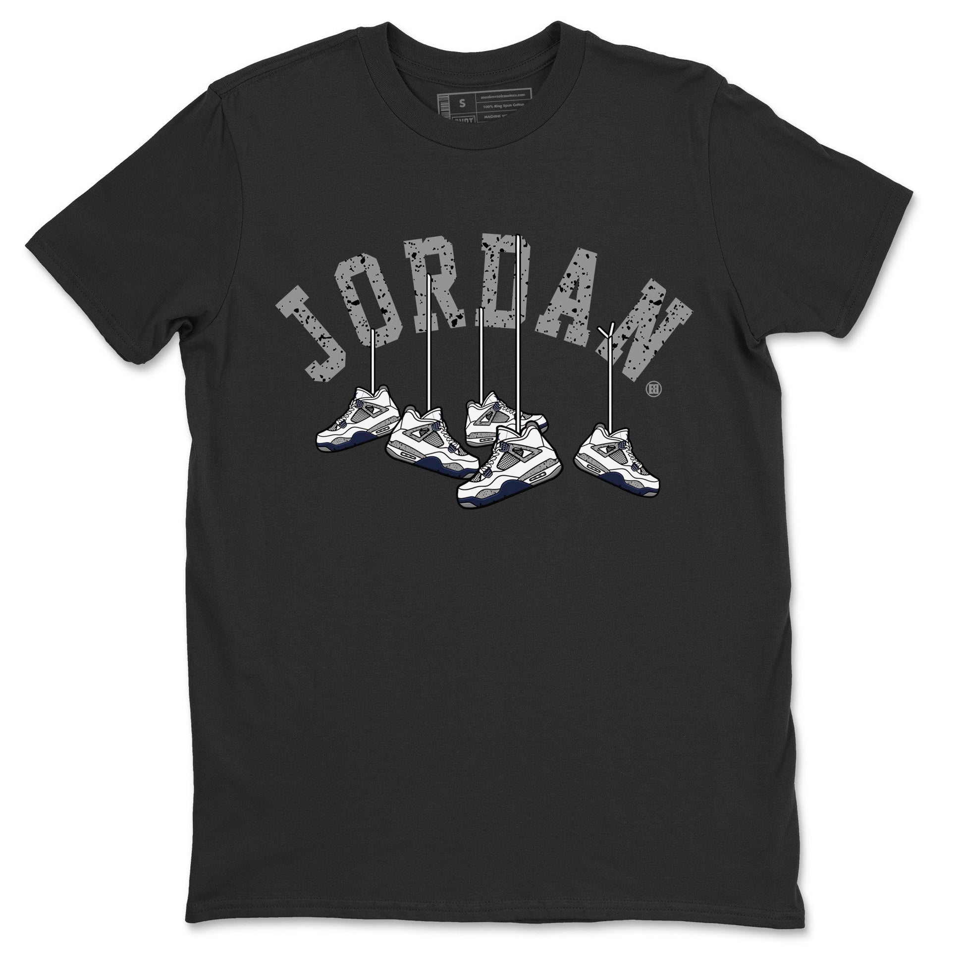 Jordan 4 Midnight Navy Sneaker Match Tees Hanging Sneakers Sneaker Tees Jordan 4 Midnight Navy Sneaker Release Tees Unisex Shirts