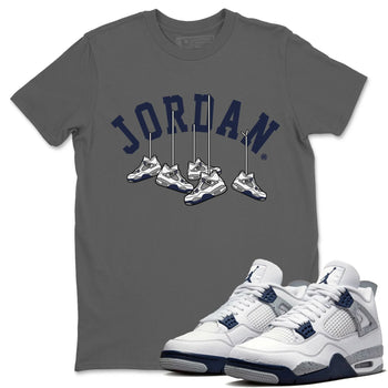 Jordan 4 Midnight Navy Sneaker Match Tees Hanging Sneakers Sneaker Tees Jordan 4 Midnight Navy Sneaker Release Tees Unisex Shirts