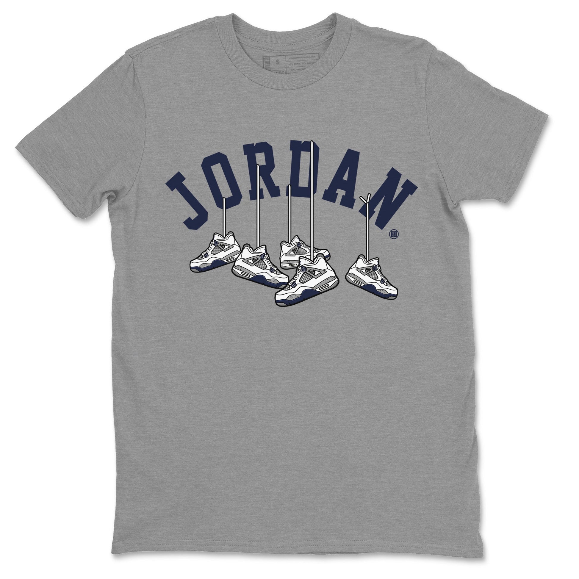 Jordan 4 Midnight Navy Sneaker Match Tees Hanging Sneakers Sneaker Tees Jordan 4 Midnight Navy Sneaker Release Tees Unisex Shirts