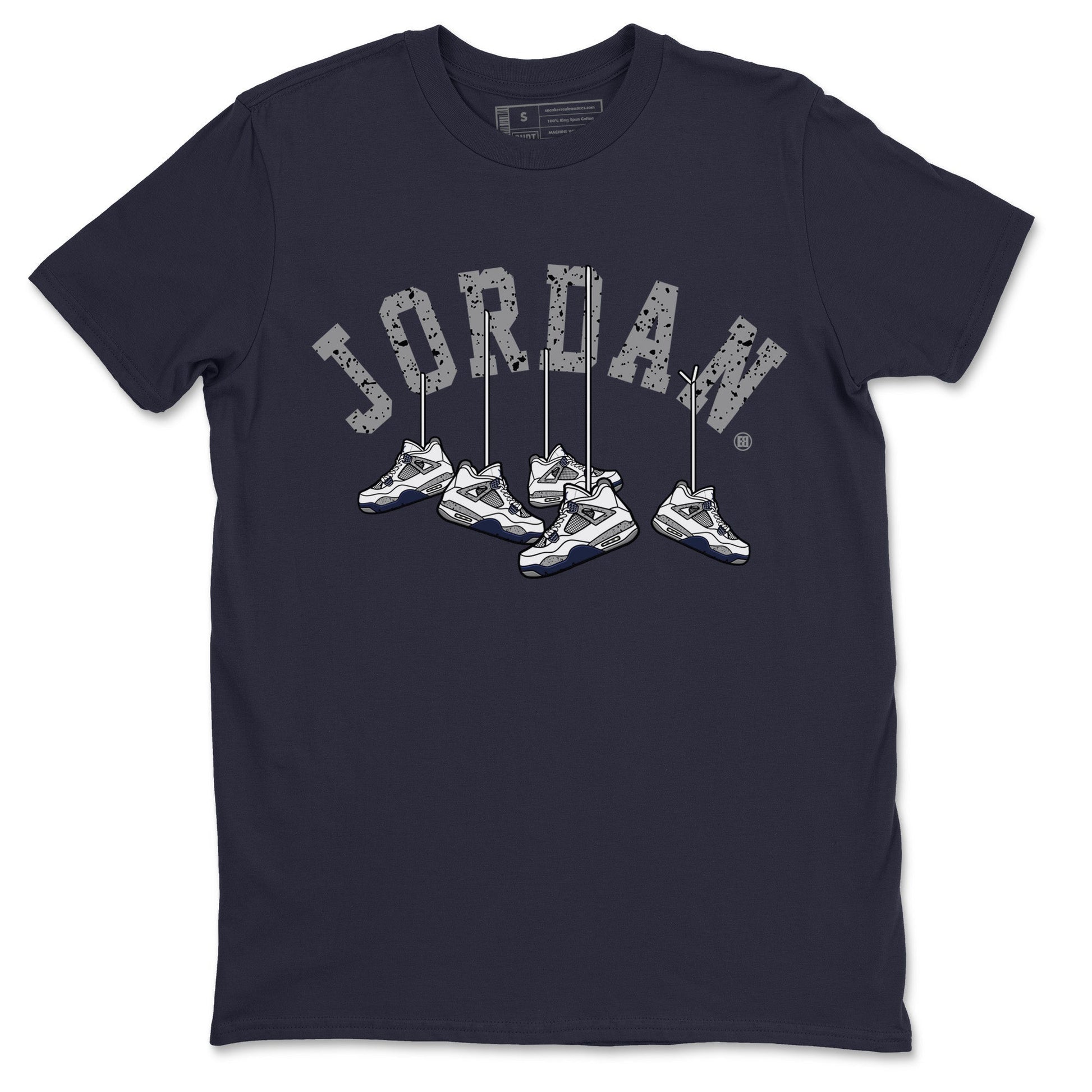 Jordan 4 Midnight Navy Sneaker Match Tees Hanging Sneakers Sneaker Tees Jordan 4 Midnight Navy Sneaker Release Tees Unisex Shirts