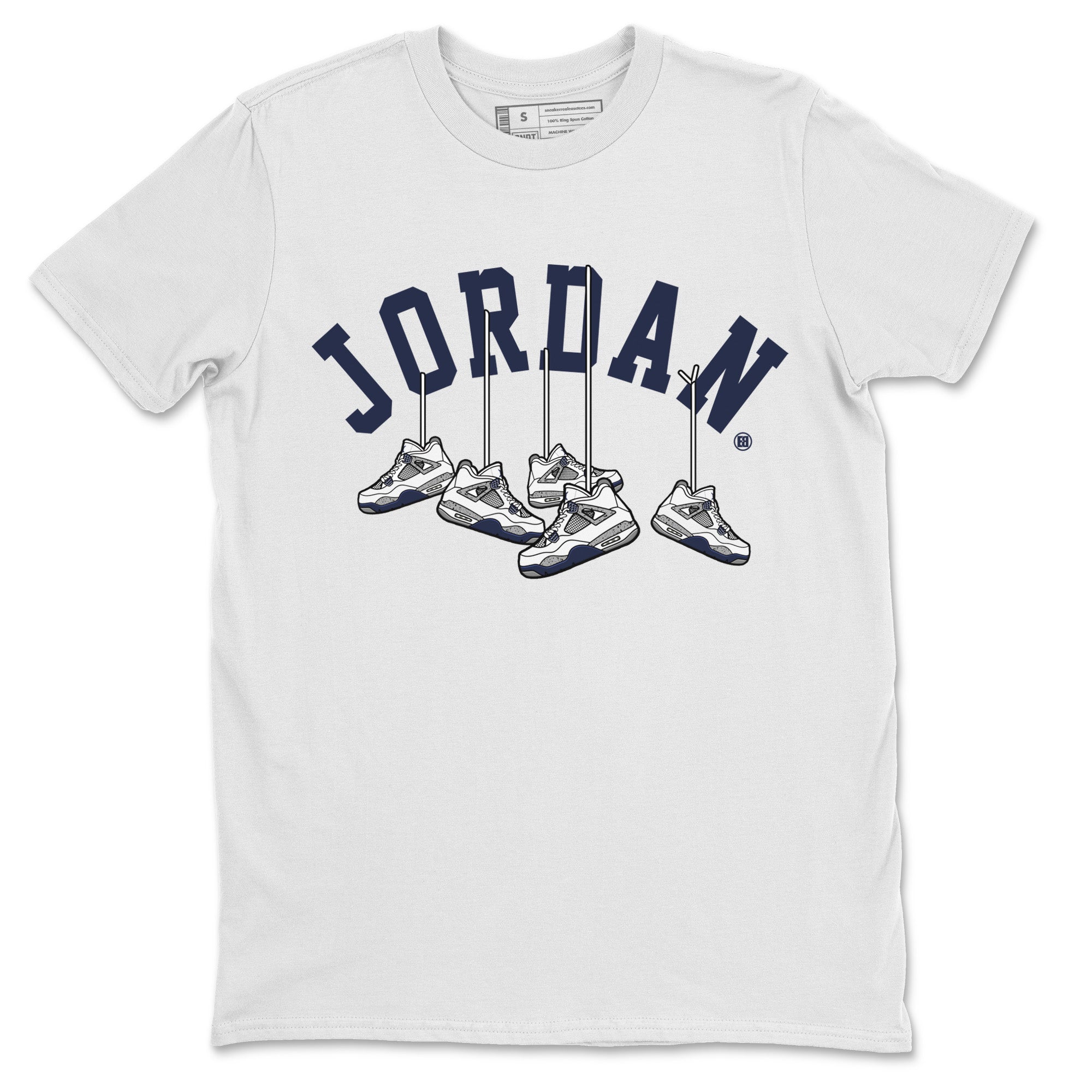 Jordan 4 Midnight Navy Sneaker Match Tees Hanging Sneakers Sneaker Tees Jordan 4 Midnight Navy Sneaker Release Tees Unisex Shirts