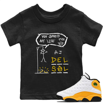 Jordan 13 Del Sol Sneaker Match Tees Hangman Sneaker Tees Jordan 13 Del Sol Sneaker Release Tees Kids Shirts