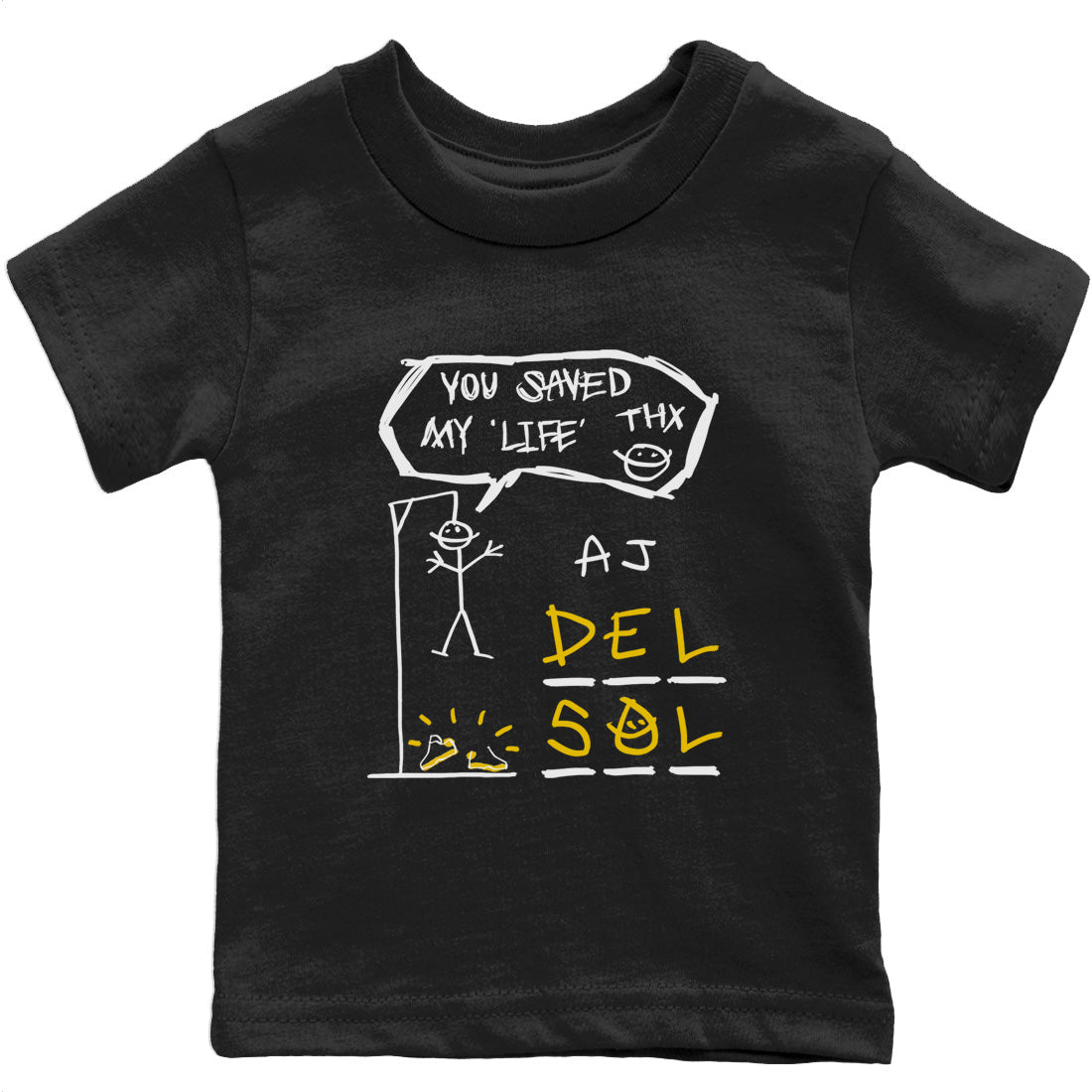 Jordan 13 Del Sol Sneaker Match Tees Hangman Sneaker Tees Jordan 13 Del Sol Sneaker Release Tees Kids Shirts