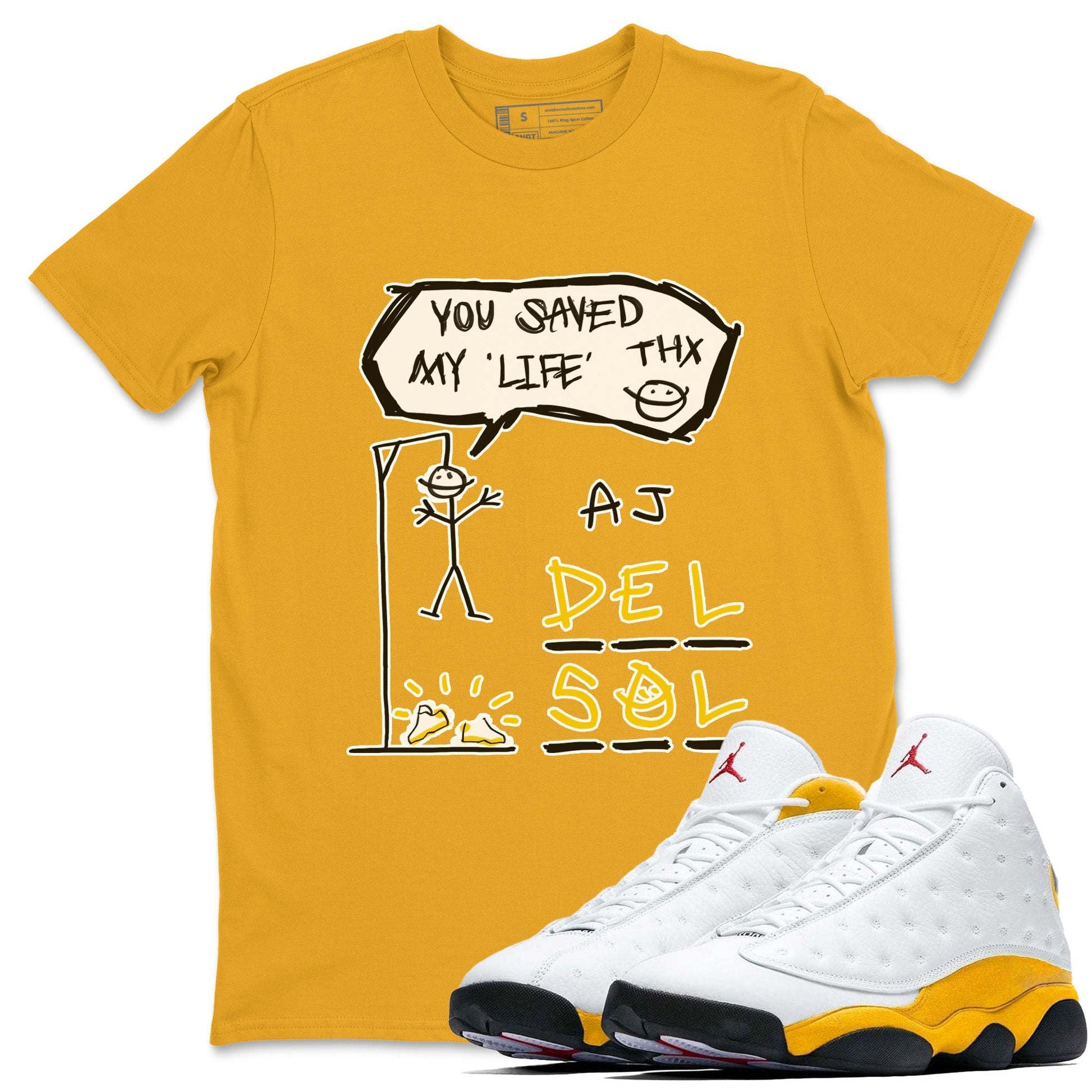 Jordan 13 Del Sol Sneaker Match Tees Hangman Sneaker Tees Jordan 13 Del Sol Sneaker Release Tees Unisex Shirts