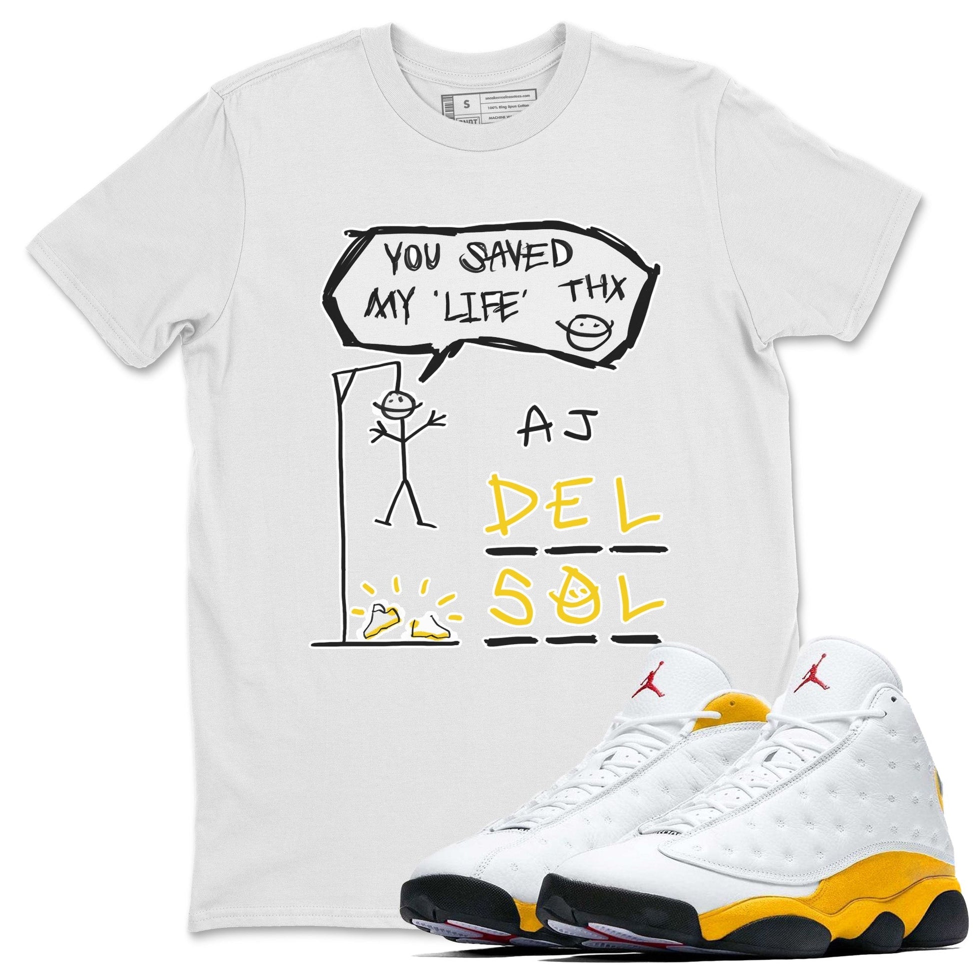 Jordan 13 Del Sol Sneaker Match Tees Hangman Sneaker Tees Jordan 13 Del Sol Sneaker Release Tees Unisex Shirts